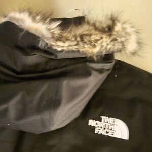 The North Face Black Puffer Jacket with Faux Fur Trim